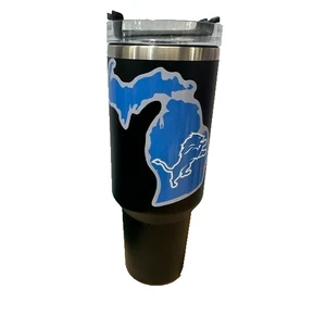 NEW 40 oz tumbler with handle detroit lions michigan - Picture 1 of 3