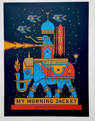 My Morning Jacket Poster Atlanta Fox 11/4/23 Silkscreen Official Steely Signed! - Image 1 of 4