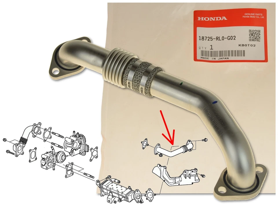 EGR Pipe Comp 18725-RL0-G02 OE for Honda Accord Civic Cr-v 2.2 Diesel - Image 1 of 1