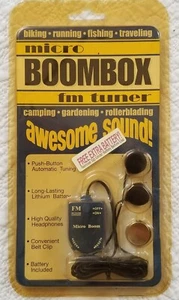 Micro Boombox Awesome Sound Fm Tuner W/Earphones-Nos - Picture 1 of 5