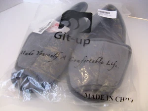 Git-Up Diabetic/Edema Women's Sz 11 Gray Nonskid Slippers Adjustable NWT - Picture 1 of 4