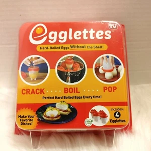 Egglettes Silicone Egg Cooking Cups 4-Pack Hard and Soft Maker No Shell - Picture 1 of 5