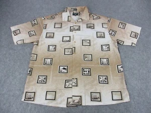 VINTAGE Rocawear Shirt Mens Extra Large Brown Global Travel Photos Street Wear - Picture 1 of 8