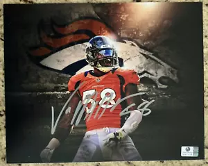 VON MILLER AUTO signed DENVER BRONCOS 8"X10" Foto mit COA GAI - Bild 1 von 2