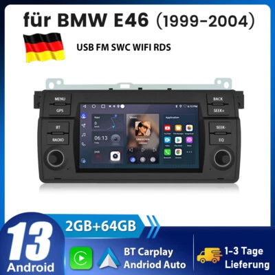 Android Carplay Autoradio GPS RDS WiFi FM DAB+ Für BMW 3er E46 M3 Rover 75 MGZT - Bild 1 von 4