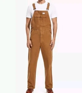 HISEA Men's Relaxed Fit Duck Bib Overall Adjustable Straps Sz 32x34 Cotton NWT - Picture 1 of 5