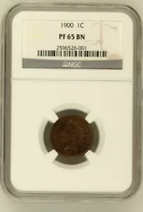 1900 Proof Indian Cent 1c NGC PF65 BN beautiful blue tones - Picture 1 of 5