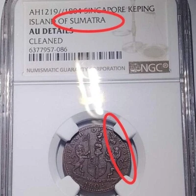 Singapore Merchant Token Keping, Island Sultana AH1219/1804. Ref#SS.10/PR.5 - Image 1 of 3