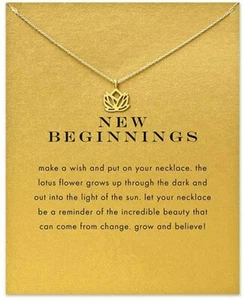 Necklace with Message Card Gift Gold Plated Pendant Choker Jewelry  - Picture 1 of 10