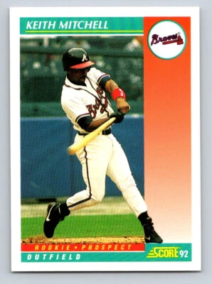 1992 Score Baseball Card Keith Mitchell Rookie Atlanta Braves #748 - Image 1 of 2