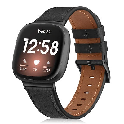 Correa de reloj de cuero genuino para Fitbit Versa 4 3/Sense 2 1 correa de repuesto Foto 1 de 4