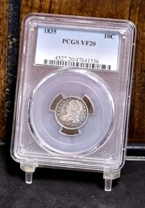 1835 Bust Dime - PCGS VF20 (#58586-L) - Picture 1 of 12
