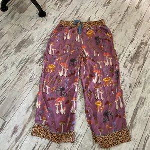 anthropologie mushroom Pajama Pants Size L - Picture 1 of 8