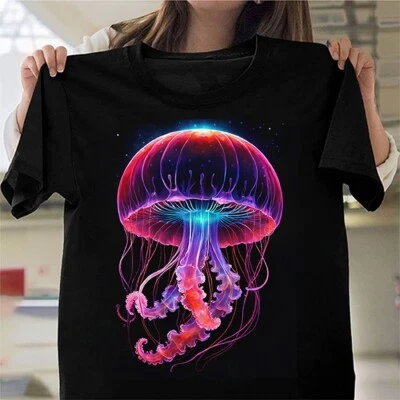 Genial MEDUSAS ROSAS Neón Océano Submarino Fantasía Gráfico Camiseta Camiseta Idea de Regalo Foto 1 de 4