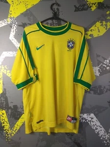 Brazil Team Jersey Home football Soccer shirt 1998 - 2000 Nike Men Size L ig93 - Picture 1 of 16