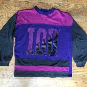 Auténtico I.O.U. Sudadera International 90’s Purple Block Talla Pequeña 1992 - Imagen 1 de 8