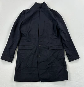 APC Rue Madame Paris trench Coat men XL blue Cashmere wool preppy flap Old Money - Picture 1 of 11