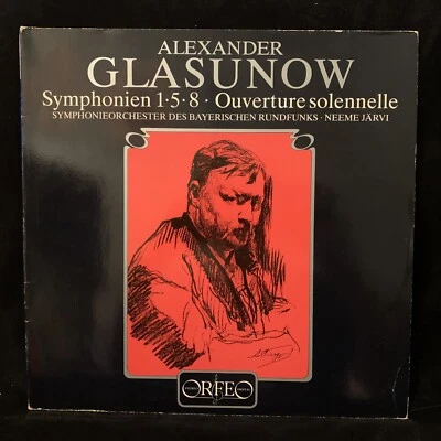 GLAZUNOV Symphonies #1, 5 & 8 & Overture - NEEME JARVI - ORFEO ST 2LP 1984 - Image 1 of 4