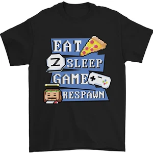 Gaming Eat Sleep Game Respawn Gamer Arcade Mens T-Shirt 100% Cotton - Picture 1 of 12