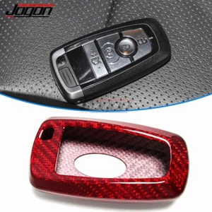 Red Carbon Remote Key Fob Case Cover For Ford Mustang S550 S650 GT 2021 22-2024 - Picture 1 of 13