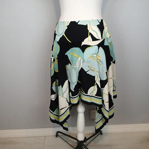 TRINA TURK SKIRT SIZE 6 floral blue white black  - Picture 1 of 12