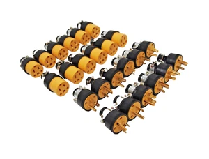12er Set (24 Stck.) Buchse Stecker 3 Zinken Ersatz Elektrischer Stecker HD Verlängerungskabel - Bild 1 von 9