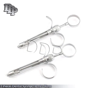 2 Pieces Of Anesthetic Dental Syringe 1.8 ml 2 Rings Instruments - Picture 1 of 3