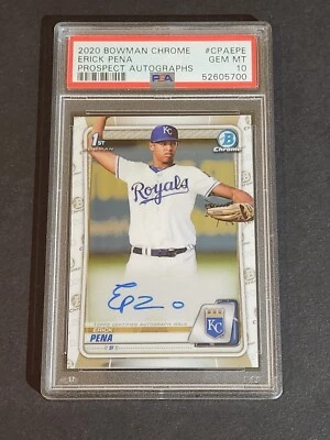 2020 Bowman Chrome Prospect Auto Erick Pena PSA 10 Auto - Image 1 of 2