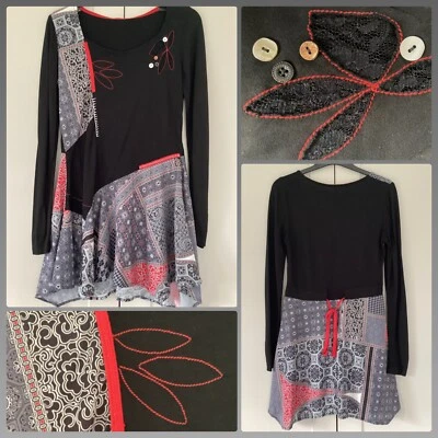 New Joe Browns Tunic Dress sz 10 Applique Embroidery Lace Asymmetric Top Corset - Image 1 of 4