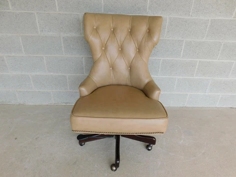Hooker Seven Seas Leather Tufted Back Executive Desk Chair Cover