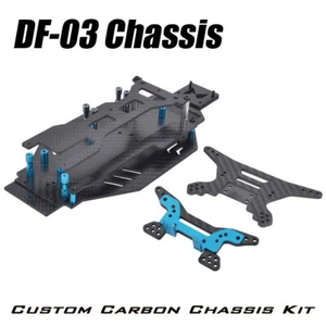 Chasis de cubierta inferior de carbono personalizado con kit de torre de choque para Tamiya DF-03 Dark Impact - Imagen 1 de 14