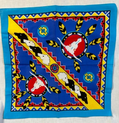 Western Bandana Handkerchief New Old Stock Cotton Blend Made in USA RN14193 - Image 1 of 4