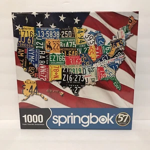 NEW Puzzle USA State Plates Springbok Made In USA 1000 Pcs 24"X30" NIB 33-10666 - Picture 1 of 3
