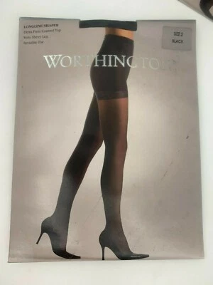Pantimedias transparentes 2p JCP Worthington Longline Control Top - Talla 1 - Negras Foto 1 de 4