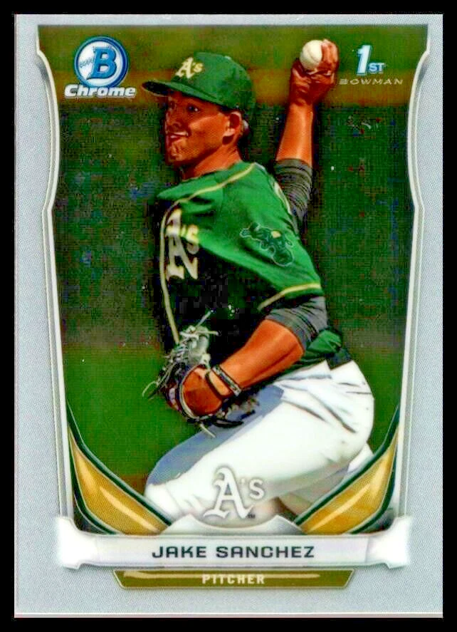 2014 BOWMAN CHROME MINI #157 JAKE SANCHEZ OAKLAND ATHLETICS - Image 1 of 2