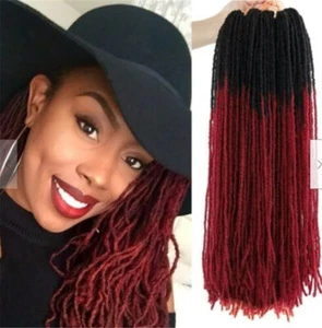 18" Thin Faux Locs Crochet Braid Hair 27 Strand Sister Locks Dreadlock Extension - Picture 1 of 26