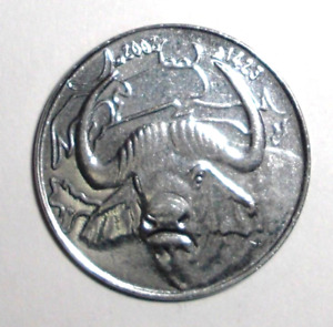 2002 Algeria Coin 1 dinar Wildebeest Prehistoric Buffalo Animal African Wildlife