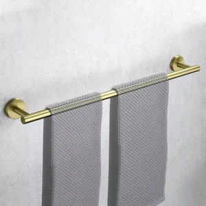Bathroom 24 In. Wall Mounted Towel Bar Rustproof Towel Rack in Gold - Picture 1 of 7
