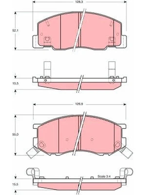 TRW Brake Pads fits Toyota Tarago / Estima 2.4 TCR10,TCR11 (GDB3157) - image 1 of 4