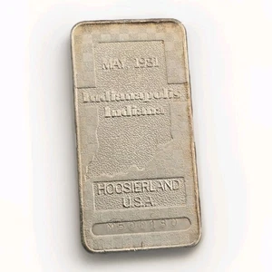 1981 Indianapolis Indiana Hoosierland USA CMW INC. 1oz .999 Silver Bar Very Rare - Picture 1 of 5