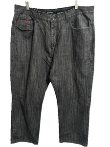 Rocawear Black Jeans Men W42 X 30 Red Logo Denim Loose Skater Baggy Hip Hop Y2K - Picture 1 of 17