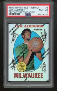 1996 Topps Finest Refractor Coating LEW ALCINDOR PSA 8 KAREEM ABDUL JABBAR RC - Bild 1 von 2