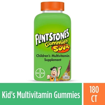 Picapiedra Gomitas Agrias Niños Vitaminas, Multivitamínico para Niños, 180 Ct Foto 1 de 4