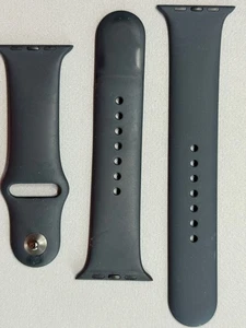 Genuine OEM Apple Watch Sport Band 45mm Midnight w Graphite Stainless Steel Pin  - Picture 1 of 2