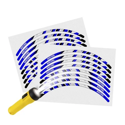 PEGATINA DE LLANTA REFLECTANTE SH02 azul 17 pulgadas para Yamaha YZF R6 17 18 19 20 21 22 Foto 1 de 4