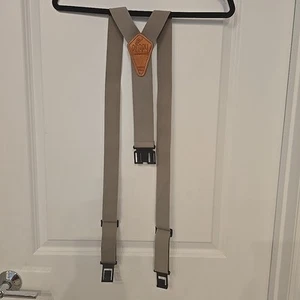 VTG Perry Hook-On Belt Y-Back Regular Adjustable Suspenders Tan USA - Picture 1 of 4