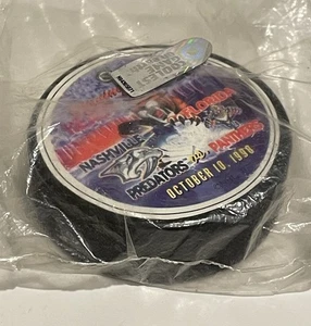 1998 Nashville Predators Inaugural Game Hockey Puck Florida Panthers October 10 - Picture 1 of 4