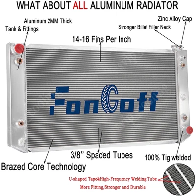 3 Rows Radiator For Chevy GMC C2500 C3500 K2500 K3500 6.5 V8 Diesel AT 1992-1993 Foto 1 de 4