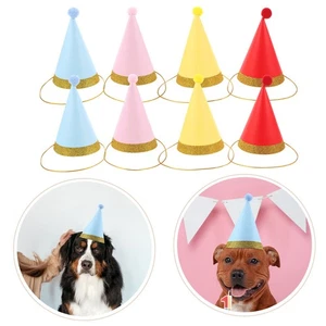 8 Pcs Cute Dog Hat Party for Pet Mini Birthday Dogs Cats Holiday - Picture 1 of 20