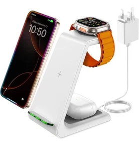 Stojak na bezprzewodową ładowarkę GEEKERA, bezprzewodowa stacja ładująca 3 w 1 do iPhone 16/1 - Zdjęcie 1 z 8